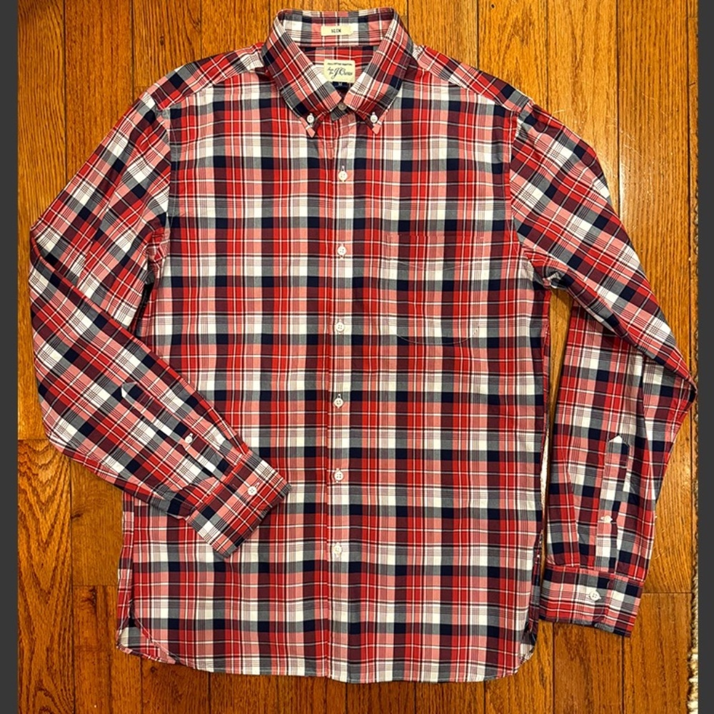J CREW // MEN'S COTTON POPLIN SHIRT // SIZE M